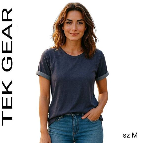 tek gear Tops - TEK GEAR Super Soft Blue Knit Tee Shirt Top